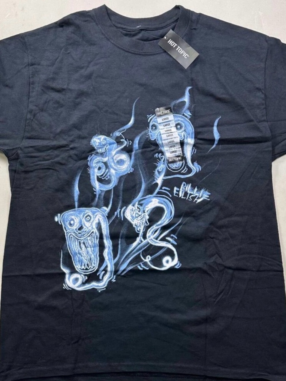 LG Black Short Sleeve Tee with Blue Abstract Graphic
